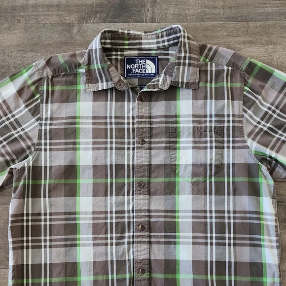 The North Face Men's Plaid Button Down Shirt Short Sleeve Men's Large - Picture 3 of 14